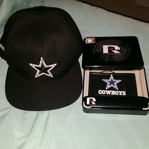 Dallas cowboy leather Wallet with case and hat